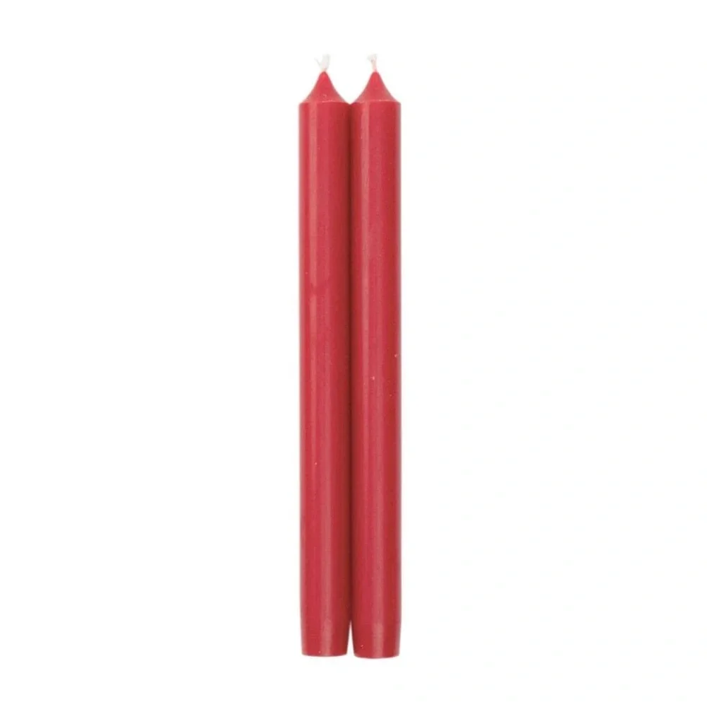 Crate&Barrel Red Taper Candle Set